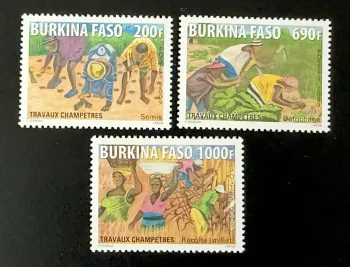 Burkina Faso 2009 Mi. 1926-1928 travaux champêtres semis récolte millet