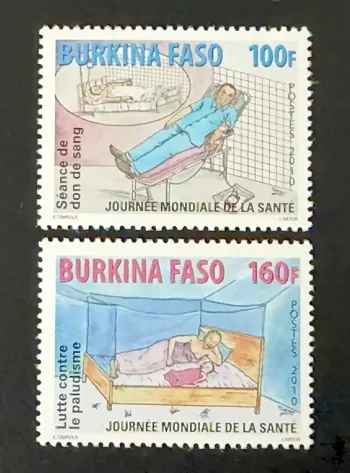Burkina Faso 2010 Mi. 1937-1938 santé don sang paludisme