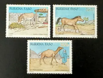 Burkina Faso 2011 Mi. 1941-1943 animaux domestiques âne cheval dromadaire