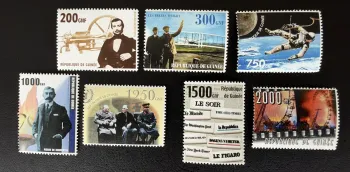 Guinée 2002 Mi. 3865-3871 Otto Wright espace Coubertin Yalta presse évènements