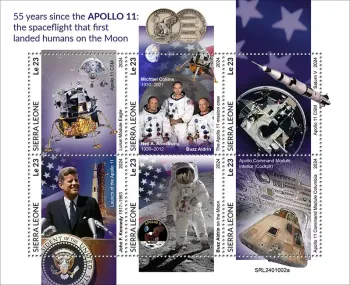 Sierra Leone 2024 Mi. 18364-18369 Bogen Apollo 11 Mond Armstrong Aldrin