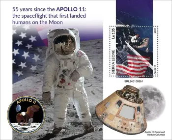 Sierra Leone 2024 Mi. Bl. 3210 Apollo 11 Mond Columbia Weltraum Block