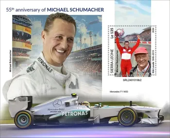 Sierra Leone 2024 Mi. Bl. 3193 bloc Michael Schumacher Formule 1 Ferrari