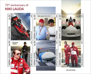 Sierra Leone 2024 Mi. 18268-18273 feuillet Niki Lauda Formule 1 Ferrari