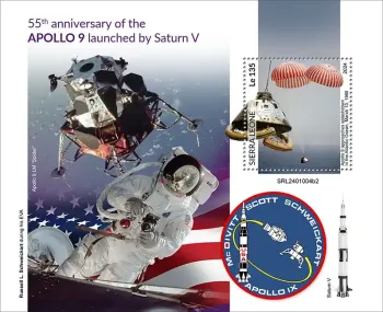 Sierra Leone 2024 Mi. Bl. 3213 bloc Apollo 9 Saturn V espace