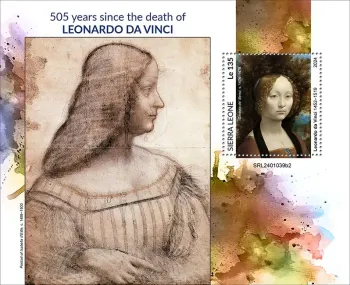 Sierra Leone 2024 Mi. Bl. 3183 bloc Léonard de Vinci peinture tableaux