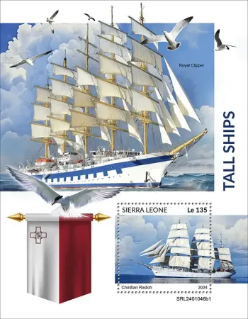 Sierra Leone 2024 Mi. Bl. 3243 bloc grands voiliers Kruzenshtern