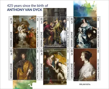 Sierra Leone 2024 Mi. 18236-18241 feuillet Antoine van Dyck peinture tableaux