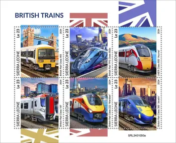 Sierra Leone 2024 Mi. 18483-18488 feuillet trains britanniques British Rail