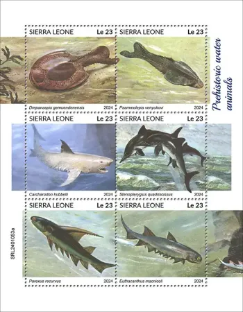 Sierra Leone 2024 Mi. 17996-18001 feuillet animaux aquatiques préhistoriques