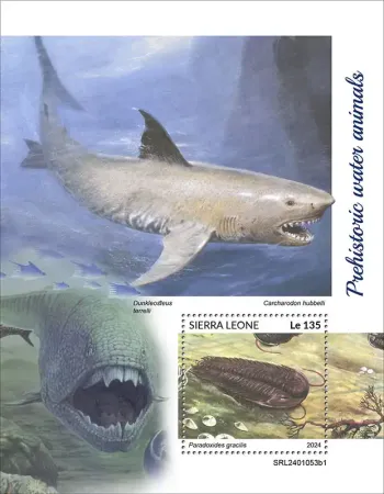 Sierra Leone 2024 Mi. Bl. 3118 bloc animaux aquatiques préhistoriques