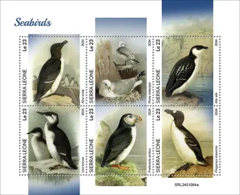 Sierra Leone 2024 Mi. 18188-18193 feuillet oiseaux marins macareux