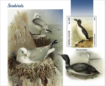 Sierra Leone 2024 Mi. Bl. 3166 bloc oiseaux marins macareux