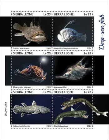 Sierra Leone 2024 Mi. 18092-18097 feuillet poissons des abysses