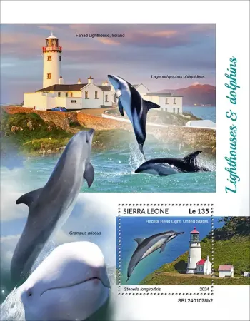 Sierra Leone 2024 Mi. Bl. 3149 bloc phares dauphins