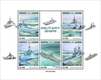 Sierra Leone 2024 Mi. 18630-18634 feuillet navires militaires frégates