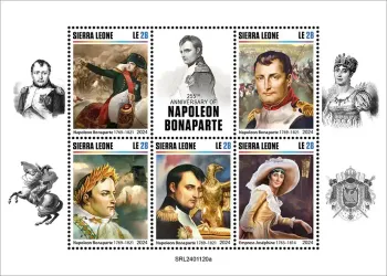 Sierra Leone 2024 Mi. 18575-18579 feuillet Napoléon Joséphine