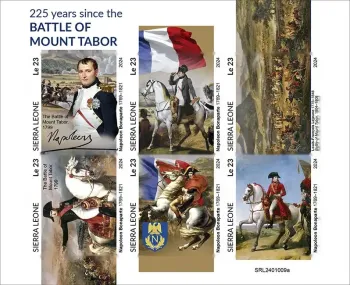 Sierra Leone 2024 Mi. 18380-18385 feuillet non dentelé Napoléon bataille mont