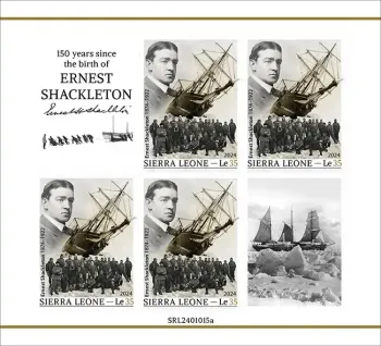 Sierra Leone 2024 Mi. 18681 feuillet non dentelé Shackleton explorateur