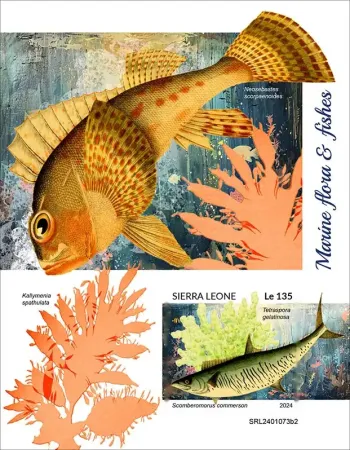Sierra Leone 2024 Mi. Bl. 3139 bloc non dentelé flore marine poissons