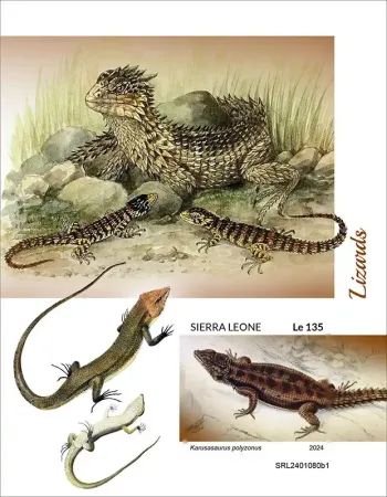Sierra Leone 2024 Mi. Bl. 3152 bloc non dentelé lézards reptiles