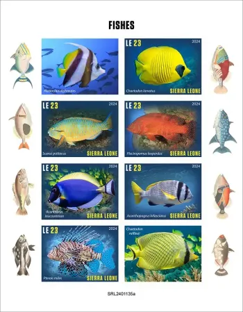 Sierra Leone 2024 Mi. 18863-18868 imperf sheet tropical fish